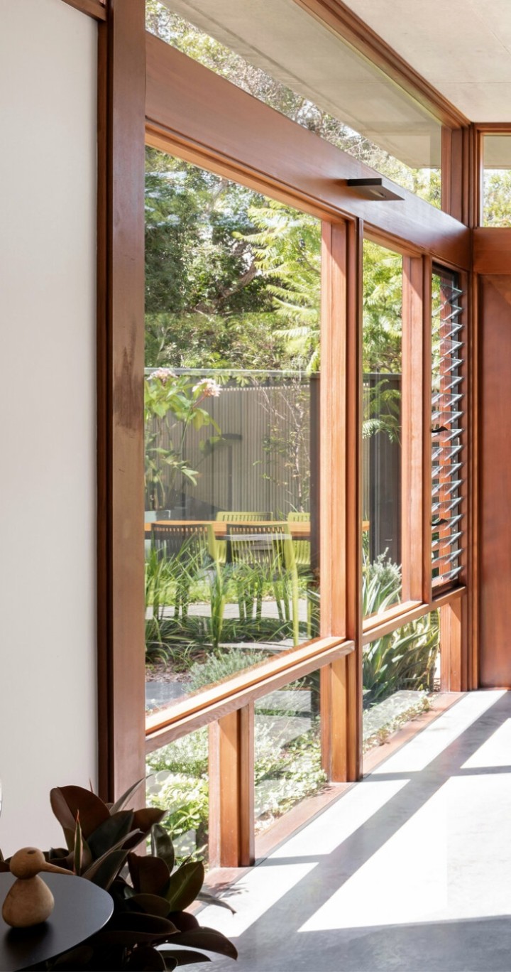 Louvre window timber frame by Cedar West