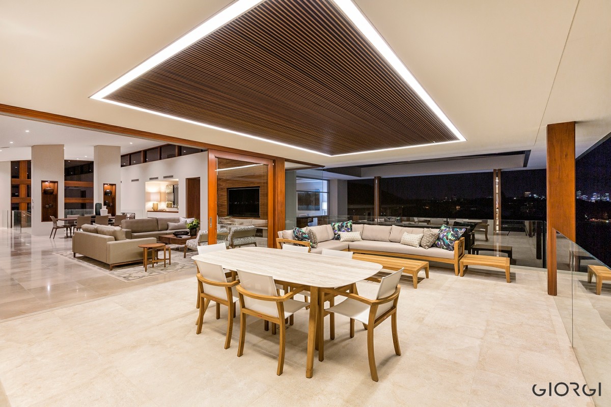 Flutestyle timber lining outside alfresco feature Cedar West