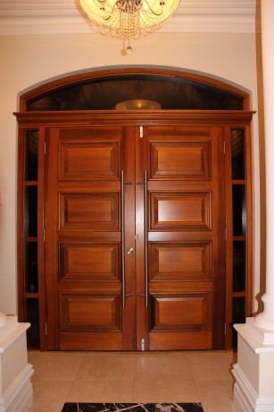 Bungaree beautiful solid timber front door raised panels Cedar West