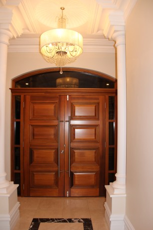 Bungaree solid cedar front door strong raised panels Cedar West