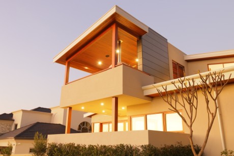 Column cladding timber post double storey Cedar West