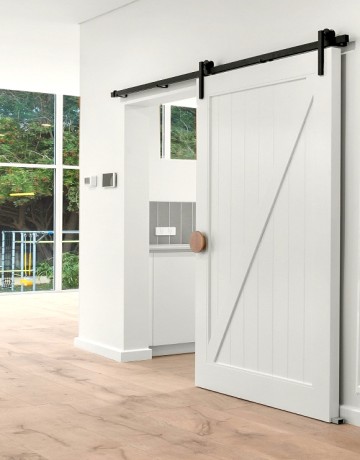Barn door timber kitchen Cedar West