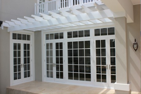 Colonial Style White Painted Timber Doors With Highlite