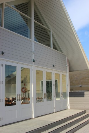 Crew door timber lite glass Cedar West