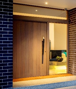 Mighton timber door Grey Mist oil finish Cedar West