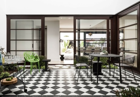 Sliding door Art Deco inspired joinery by Cedar West