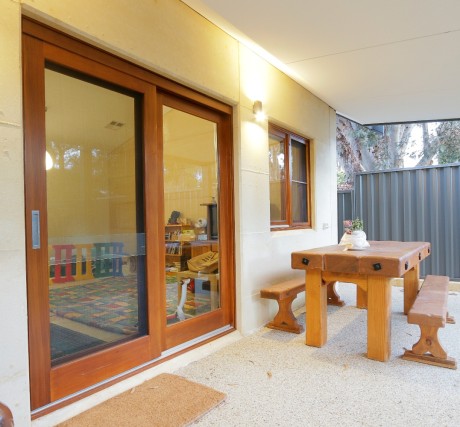 Sliding door single slider wood timber Cedar West