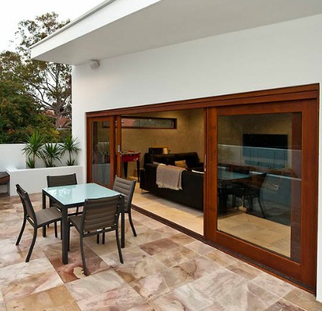 Sliding door timber alfresco Cedar West