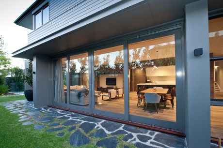 Sliding door timber painted grey Cedar West