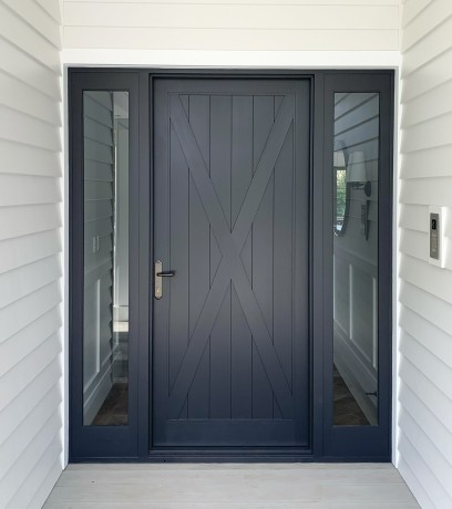 Surrey door X Brace sidelites Cedar West