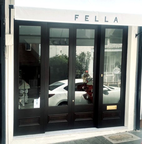 Timber shopfront Fella swimwear doors by Cedar West