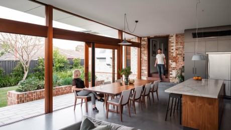 Timber sliding doors fixed windows made by Cedar West