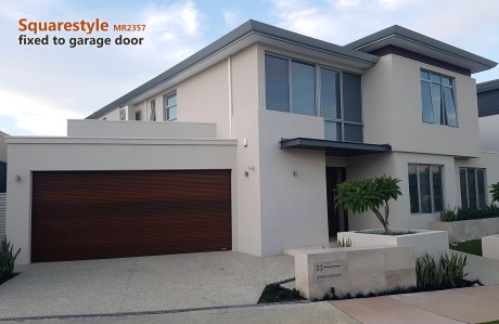 Squarestyle MR2357 timber lining fixed to garage door Cedar West
