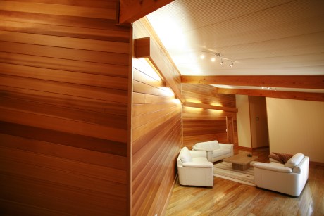 Satinstyle v-jointed cedar timber lining prefinished